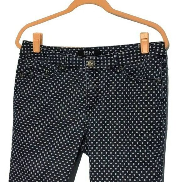 Beau Dawson Polka Dot Stretch Capri Pants Size 10 - Picture 2 of 10